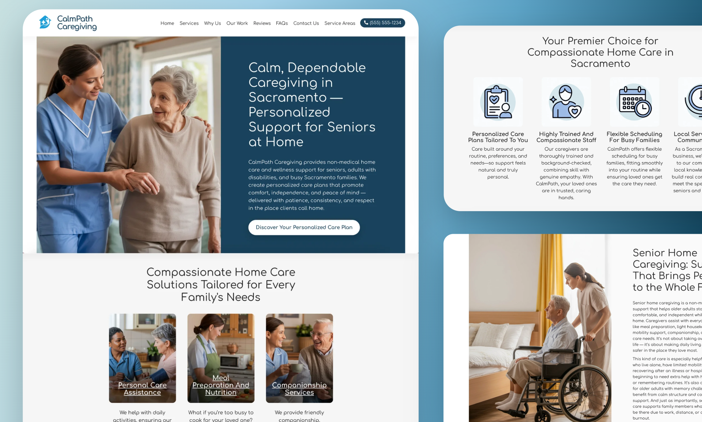 Preview of website template CalmPath Caregiving