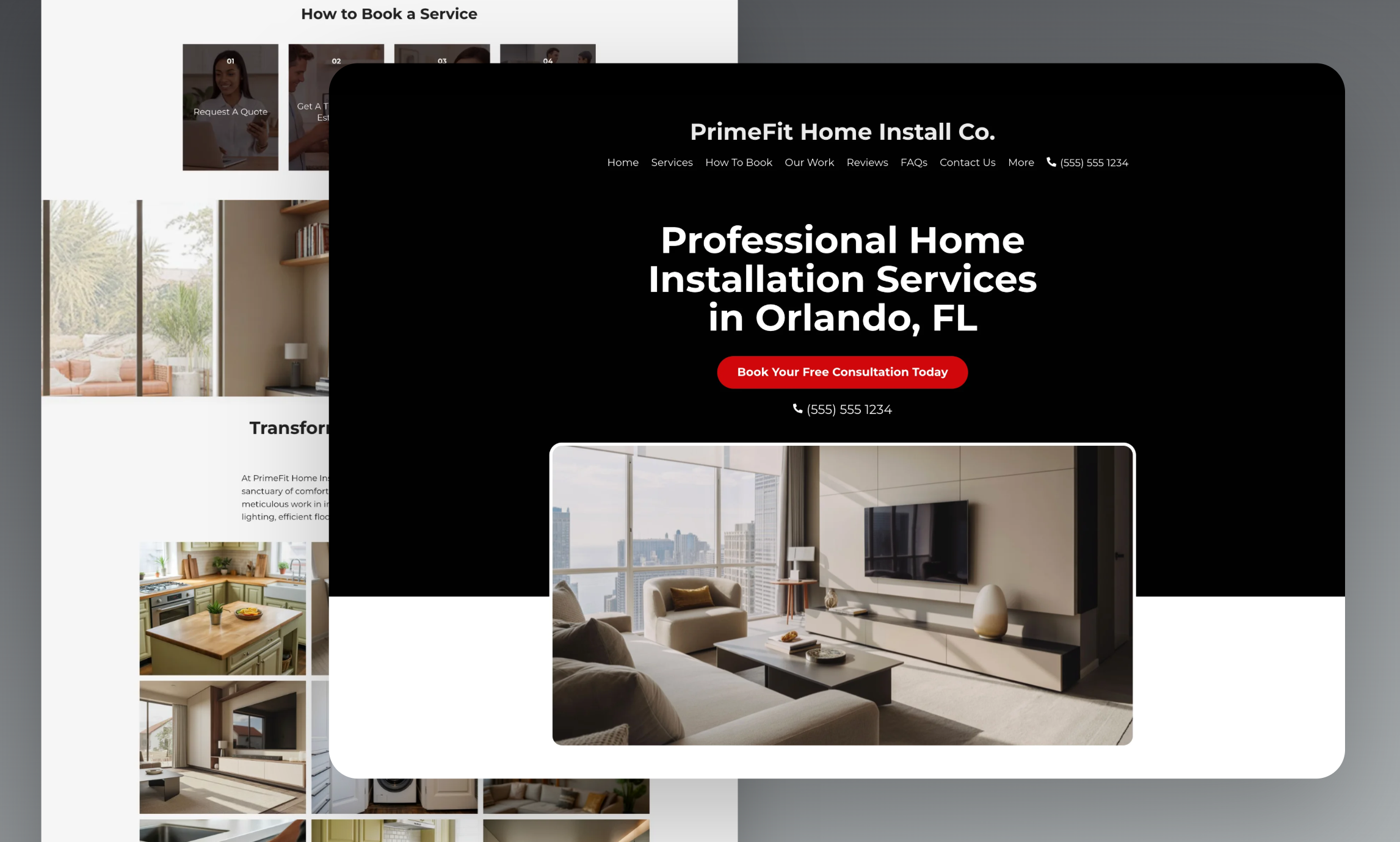Preview of website template PrimeFit Home Install Co.