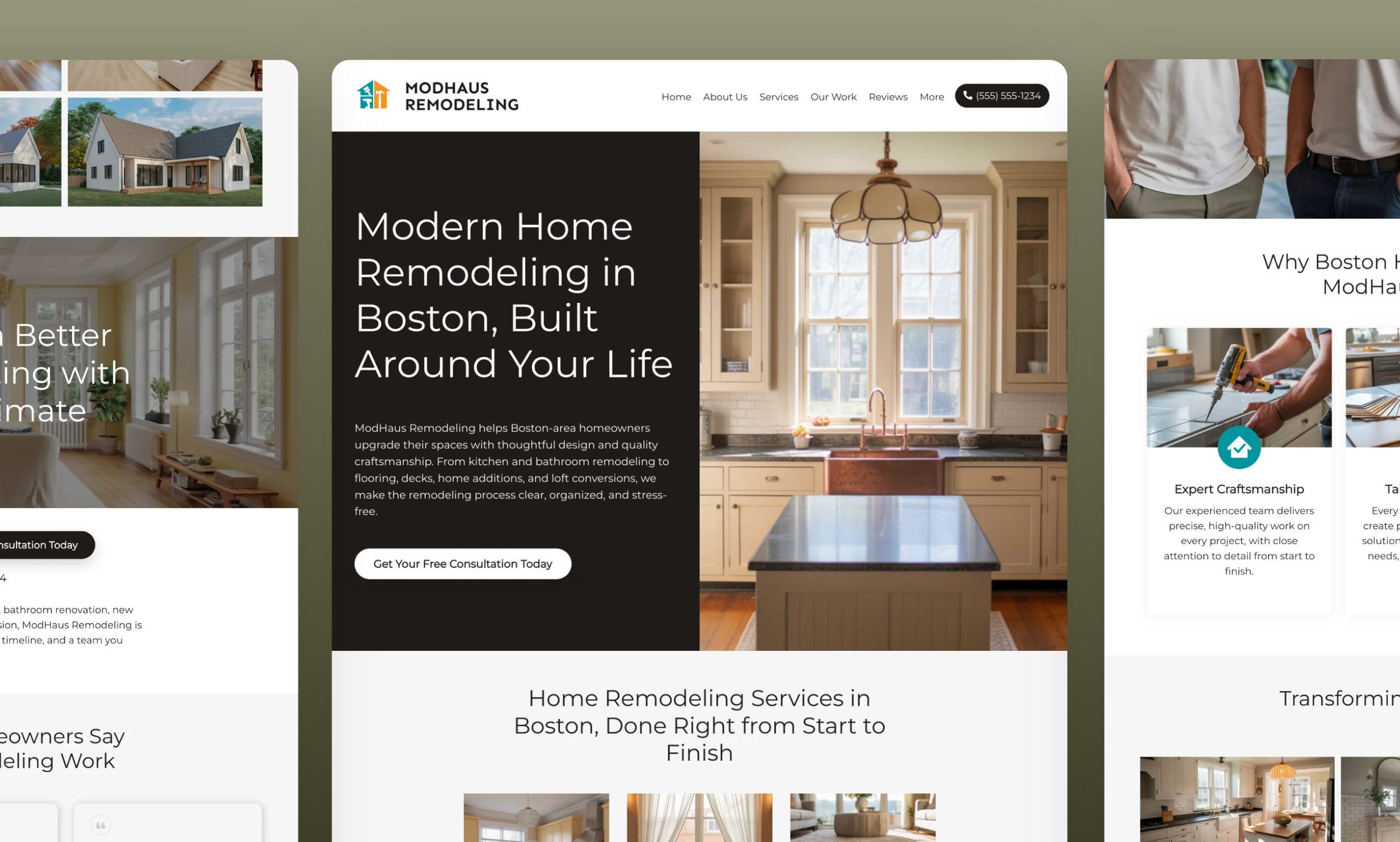 Home Remodeling Website Builder preview image created with Zarla