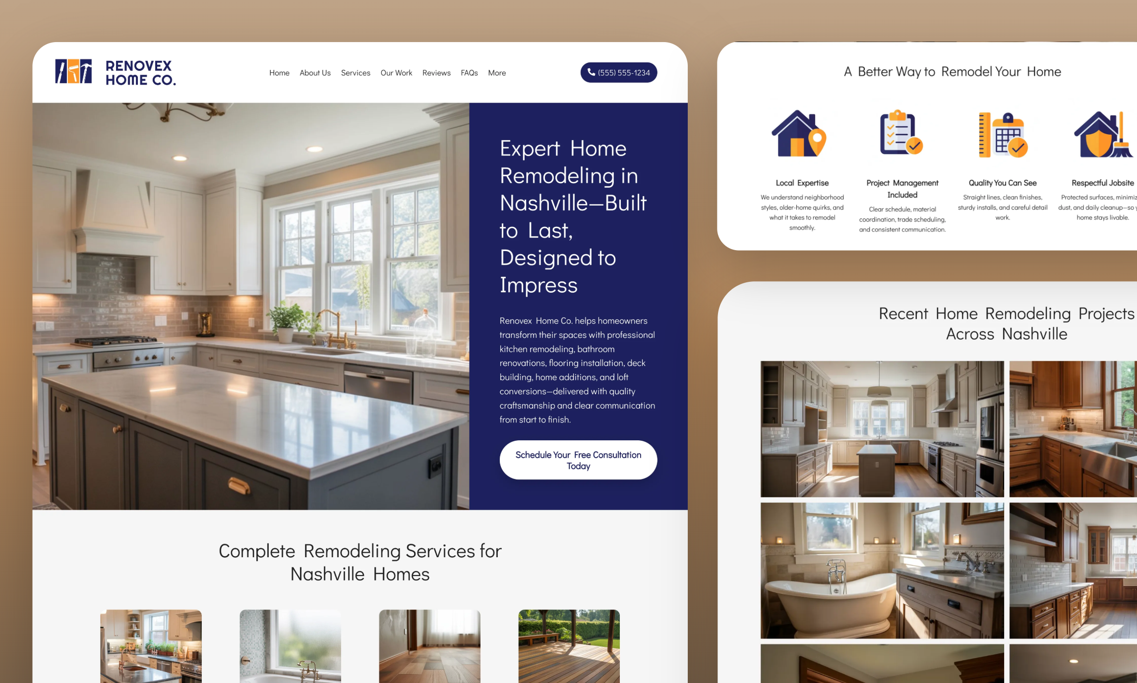 Preview of website template Renovex Home Co.