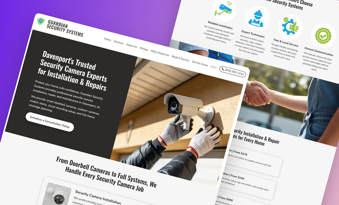 AI Website Builder for Home Security Companies | Zarla