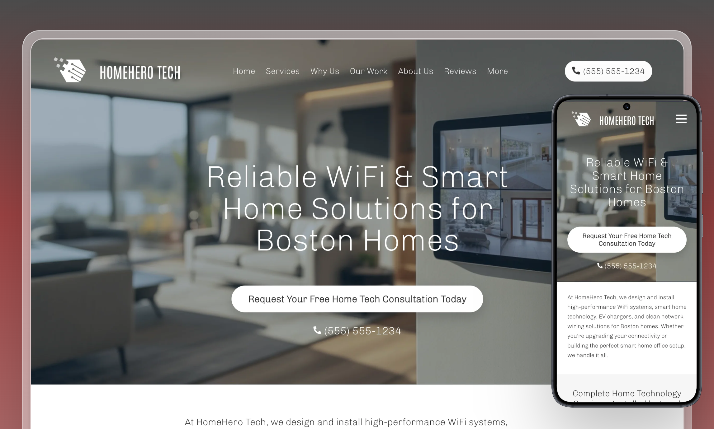 Preview of website template HomeHero Tech