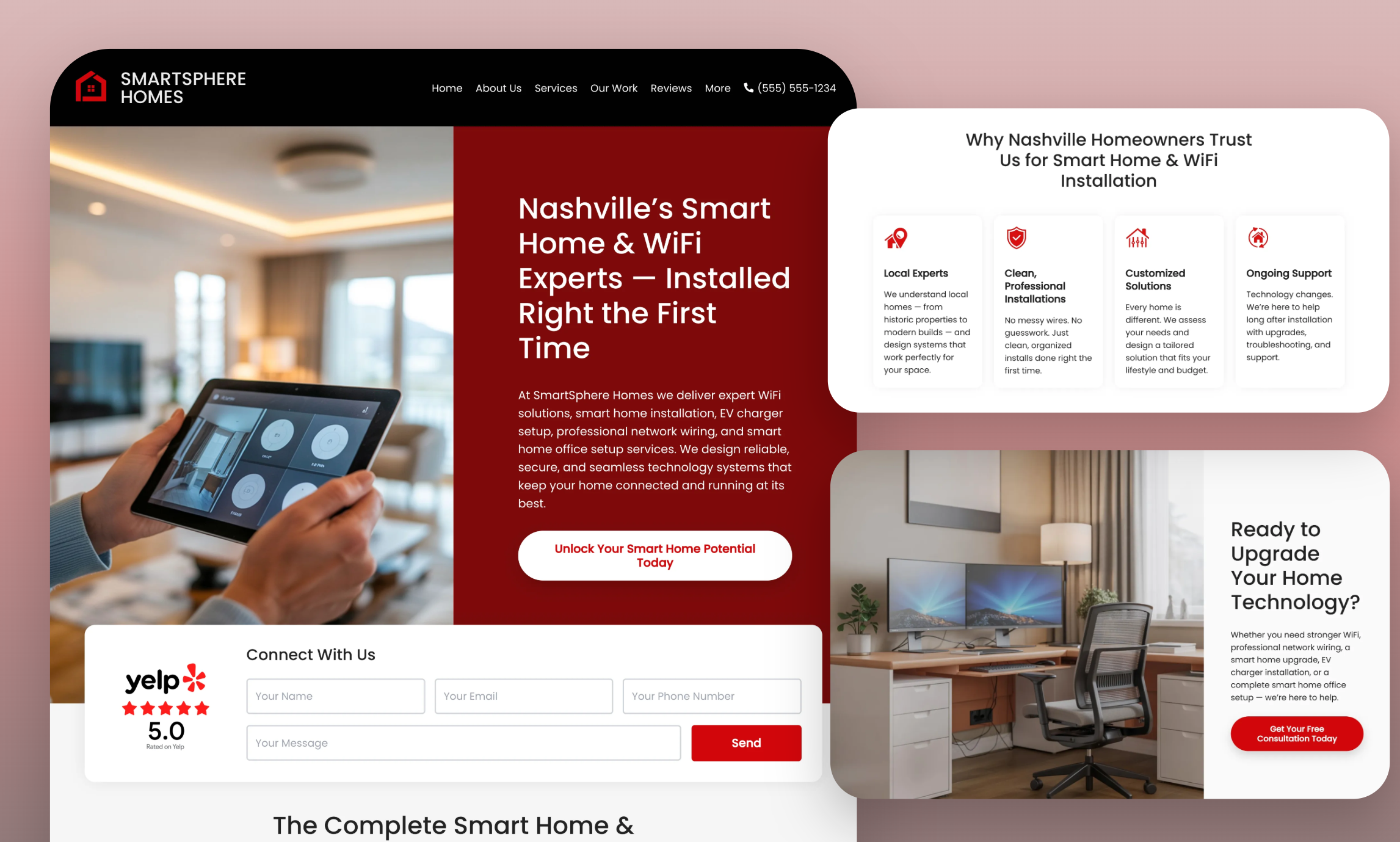 Preview of website template SmartSphere Homes
