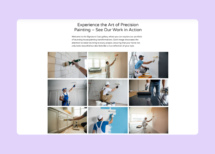 Gallery section titled 'Explore Our Stunning Home Remodeling Projects' with a gallery of 6 images of wooden-themed interior design in a masonry grid layout