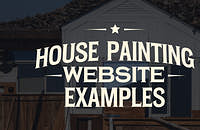 Image of a freshly painted house overlayed with text that reads "House Painting Website Examples"