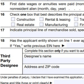 Provide details of the business.