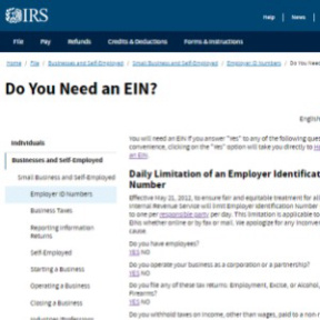 Check whether you need an EIN.