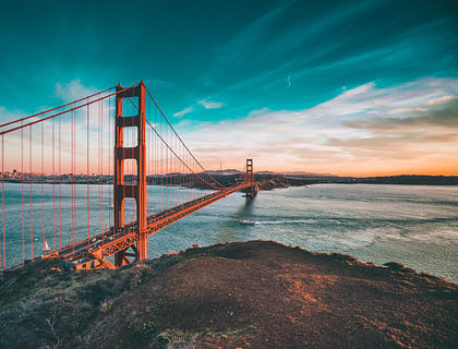 The Golden Gate Bridge in San Francisco, California.