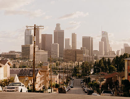 skyline of Los Angeles, California.