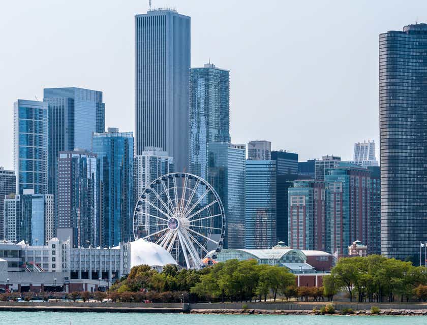 Una vista del Muelle Navy de Chicago en un negocio de Illinois.