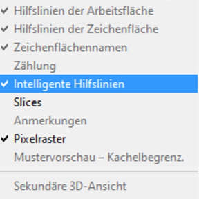 Aktivieren Sie die intelligenten Hilfslinien.