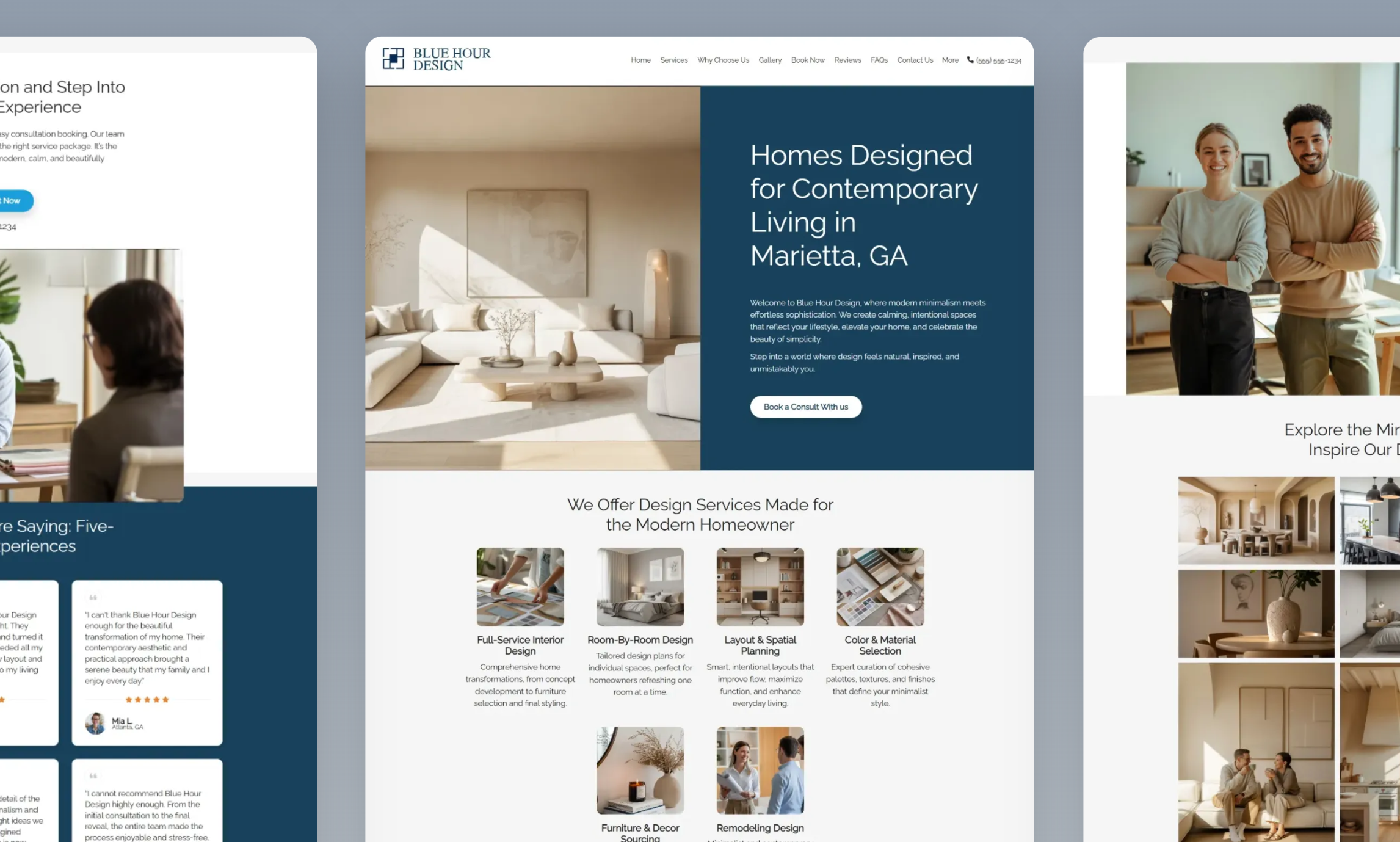 Preview of website template Blue Hour Design
