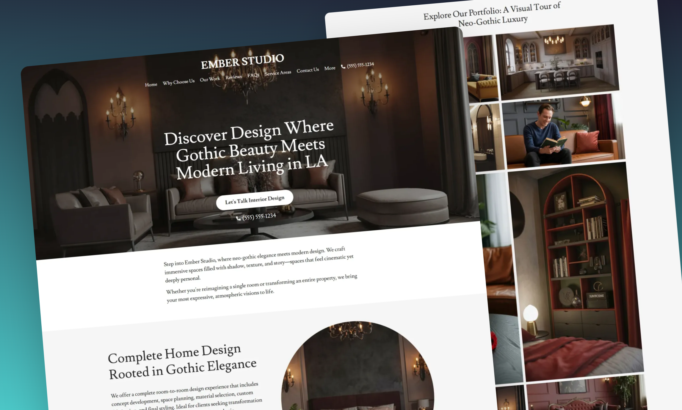 Preview of website template Ember Studio