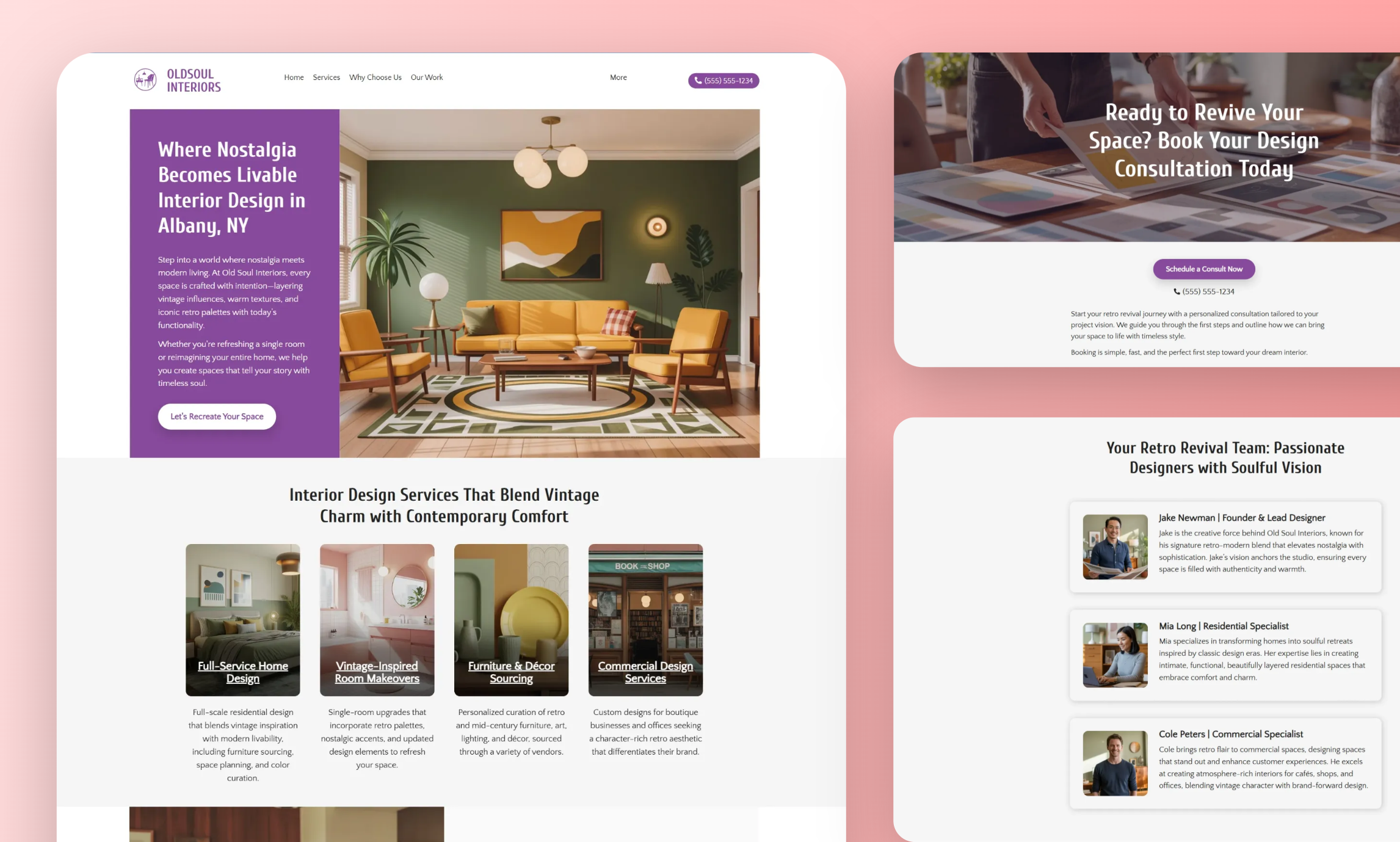 Preview of website template OldSoul Interiors