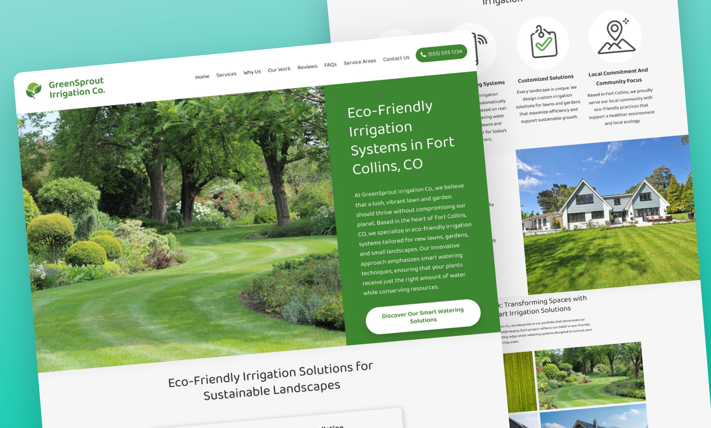 Preview of website template GreenSprout Irrigation Co.
