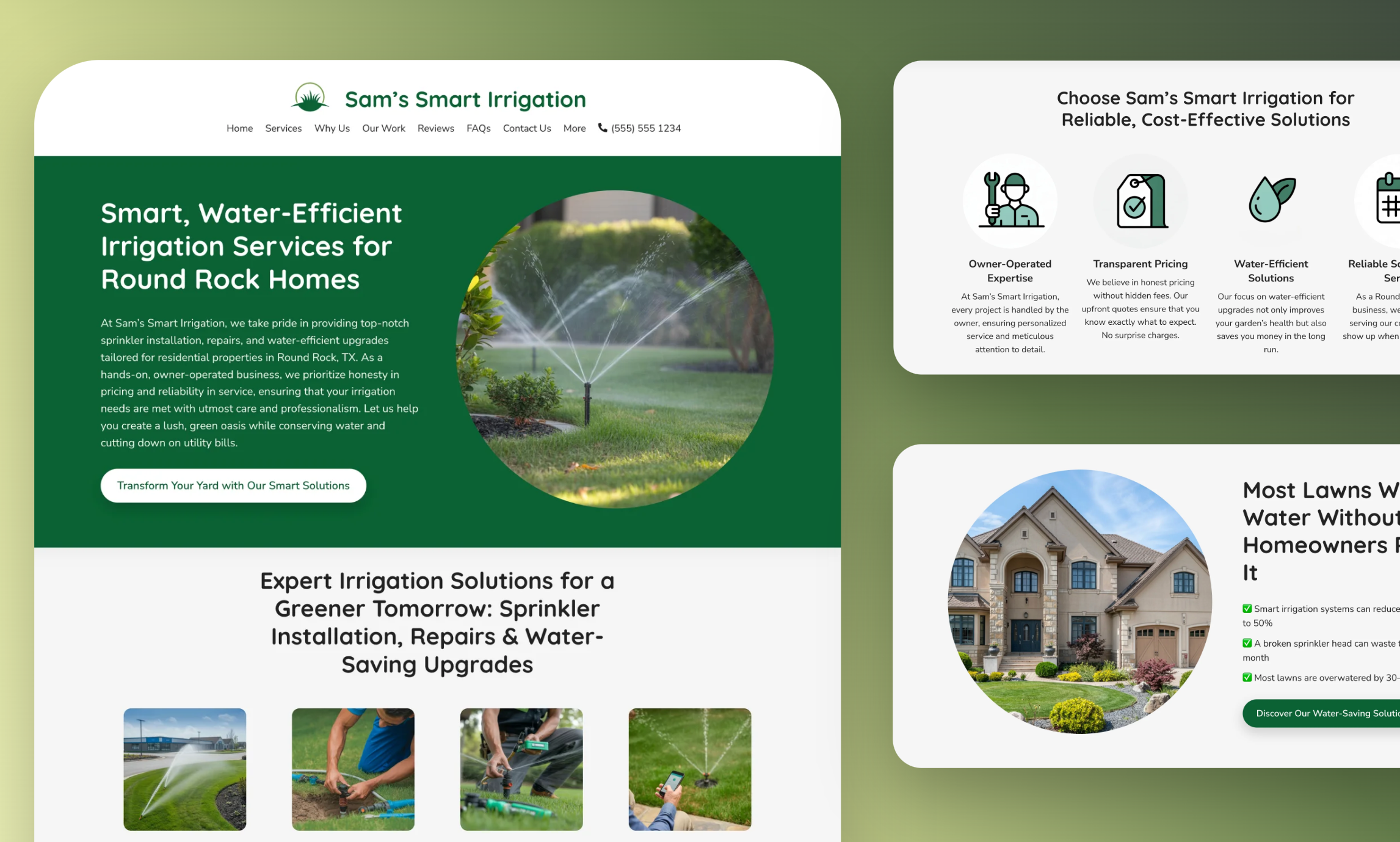 Preview of website template Sam's Smart Irrigation