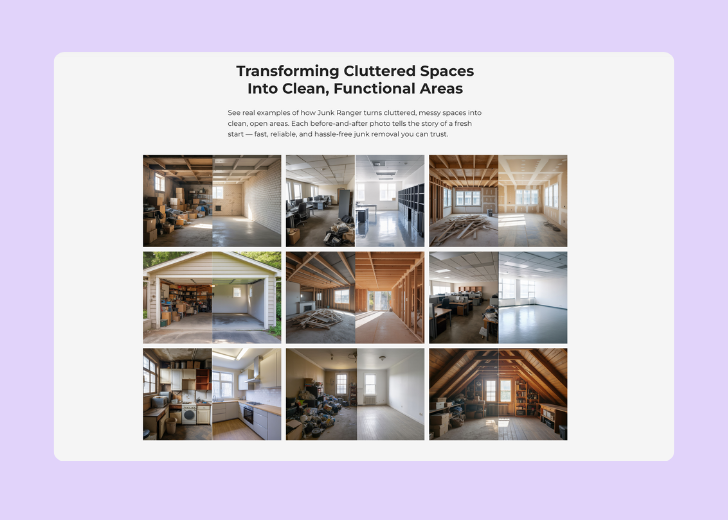 Gallery section titled 'Explore Our Stunning Home Remodeling Projects' with a gallery of 6 images of wooden-themed interior design in a masonry grid layout