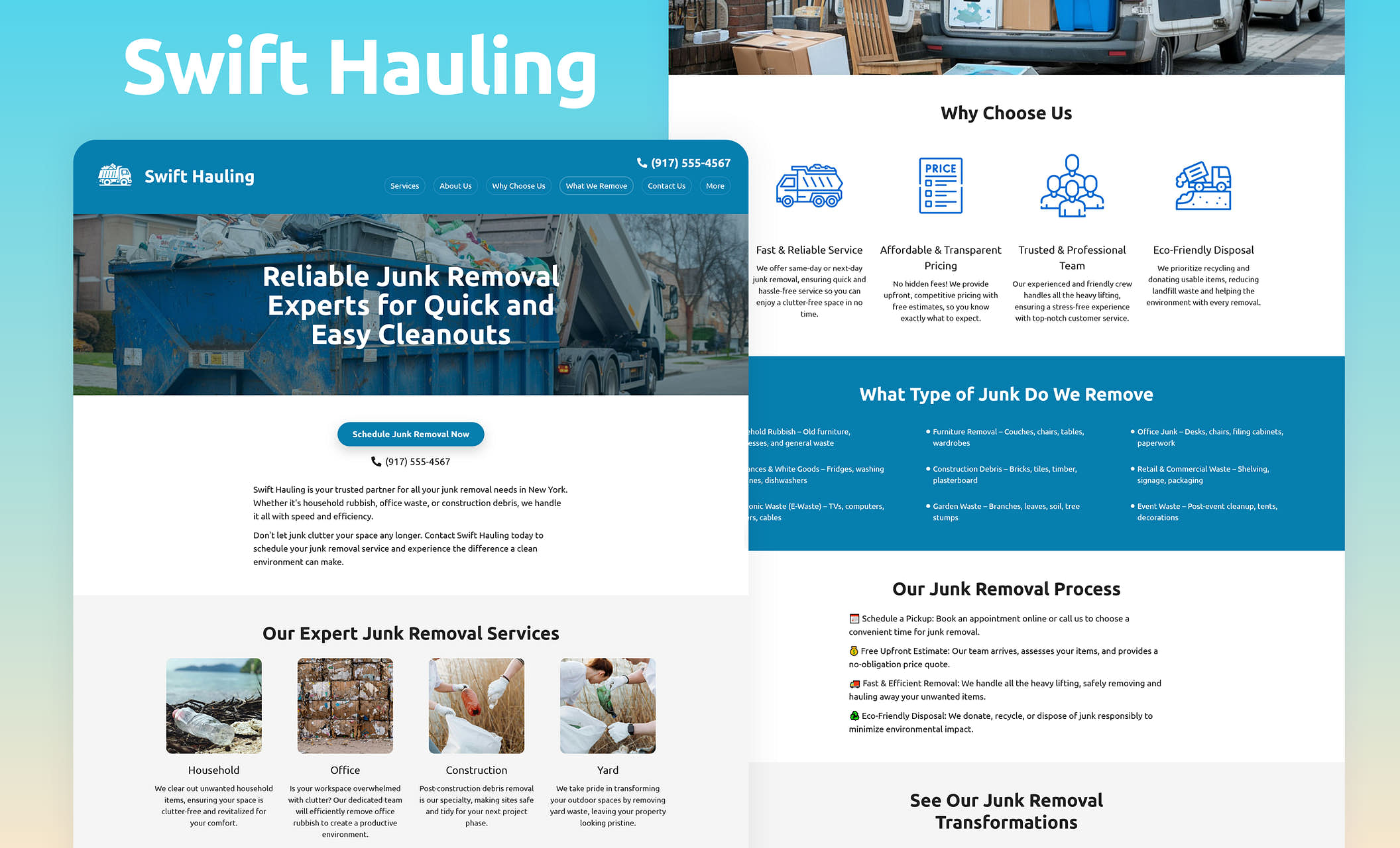 Junk Removal Website Templates HighQuality Designs to Launch Your