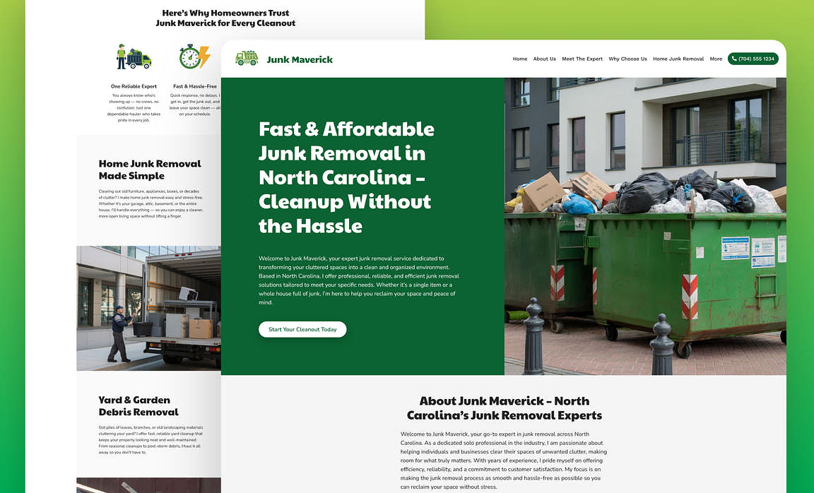 AI Website Builder for Junk Hauling | Zarla