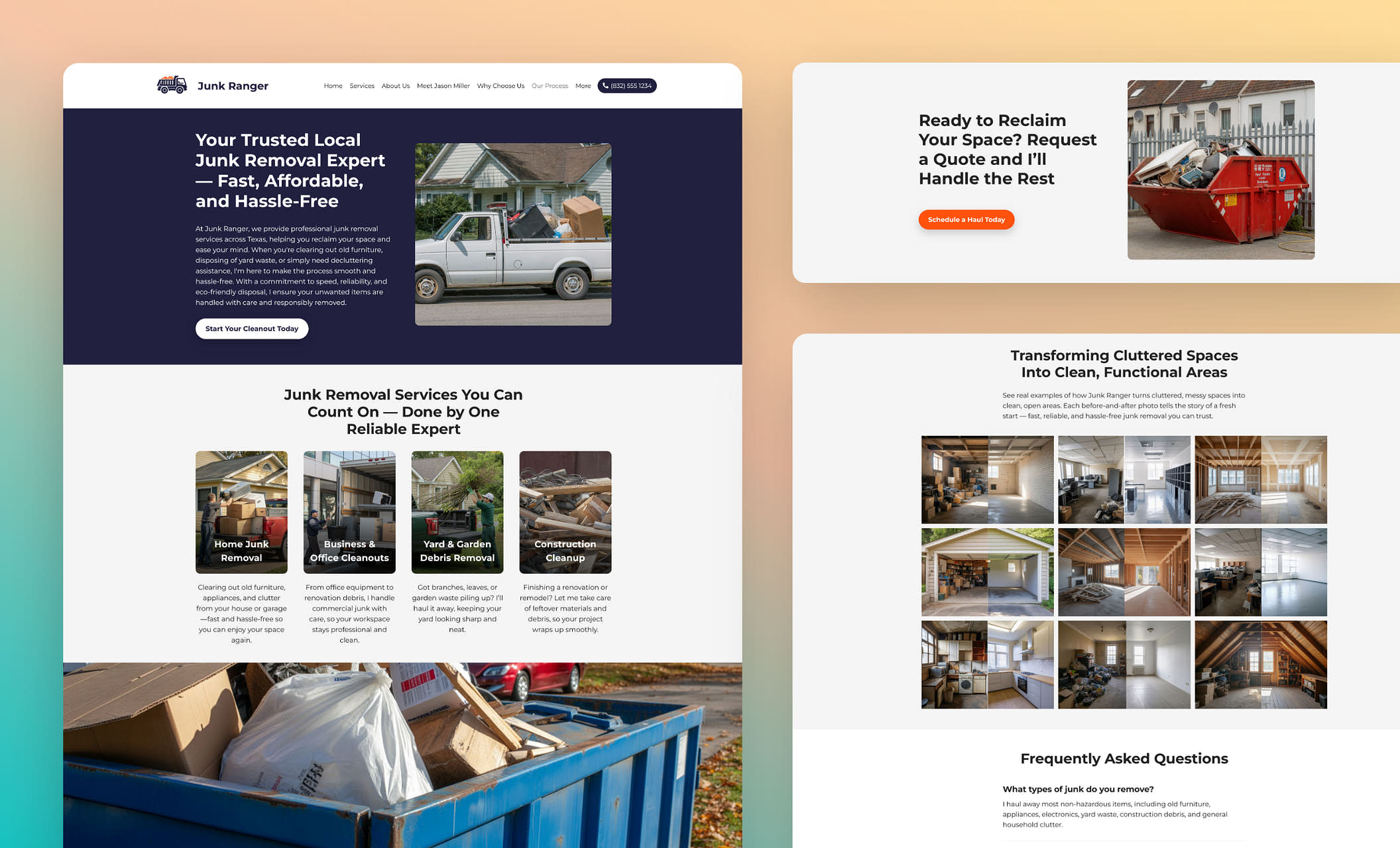 Junk Removal Website Templates Free Designs to Launch Your Business
