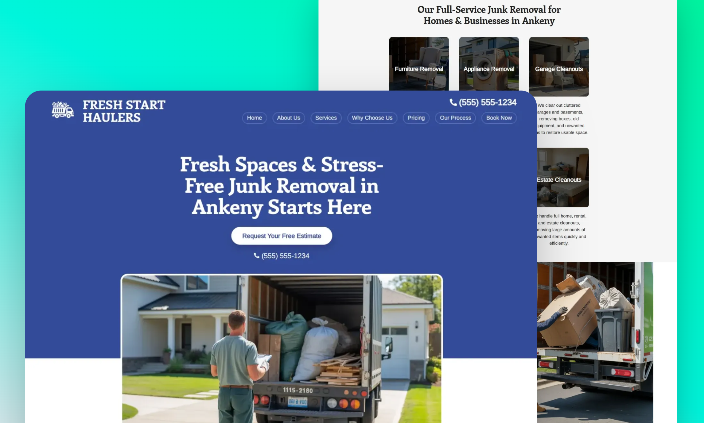 Preview of website template Fresh Start Haulers
