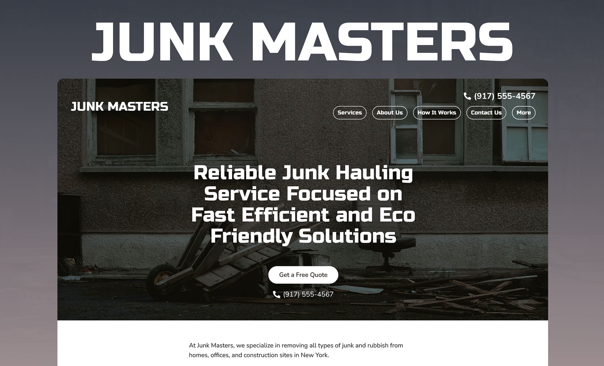Junk Removal Website Templates HighQuality Designs to Launch Your
