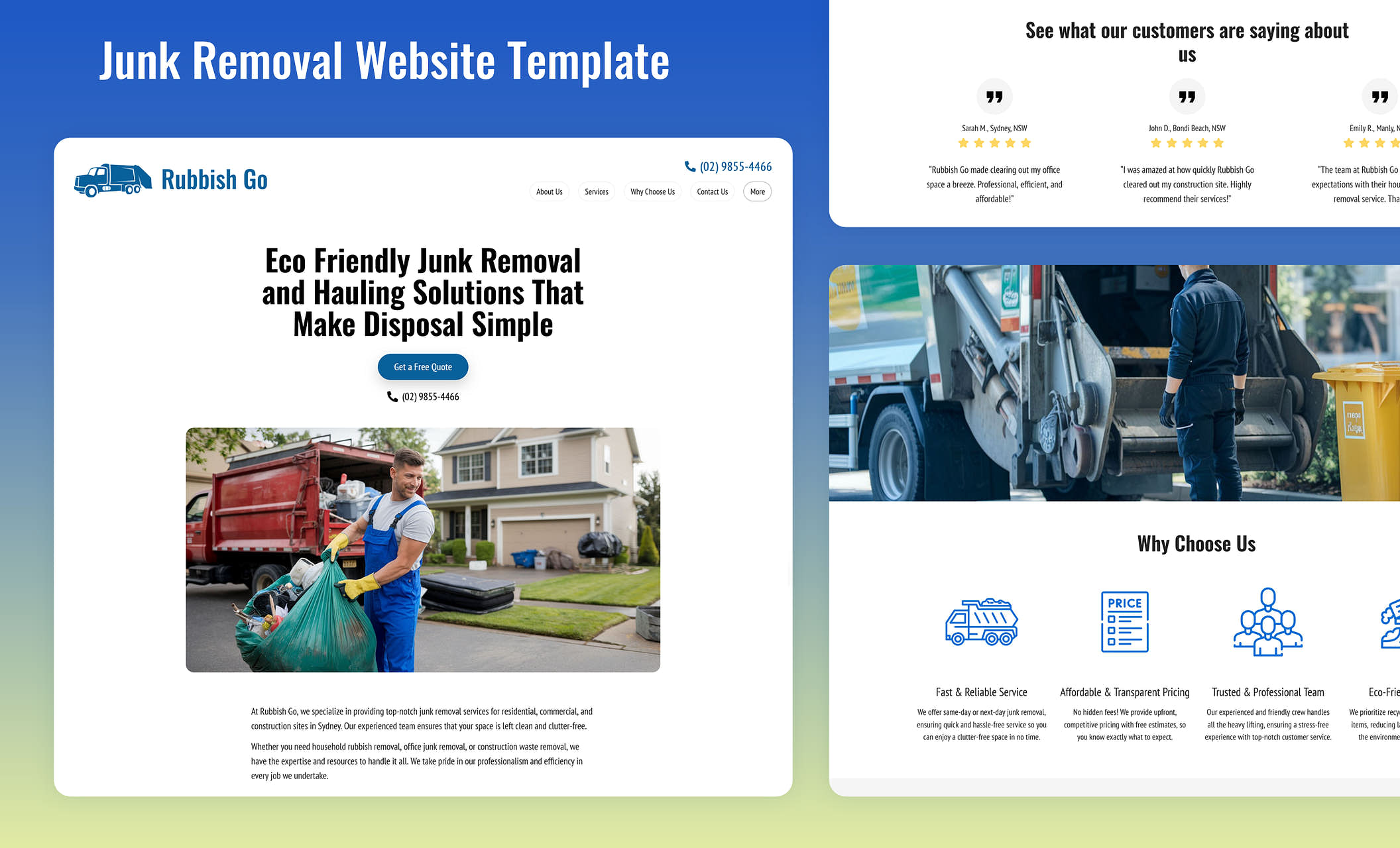 Junk Removal Website Templates HighQuality Designs to Launch Your