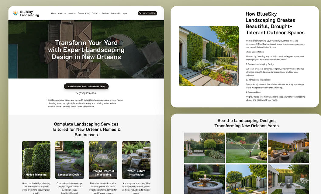 BlueSky Landscaping Landscaping Website Template