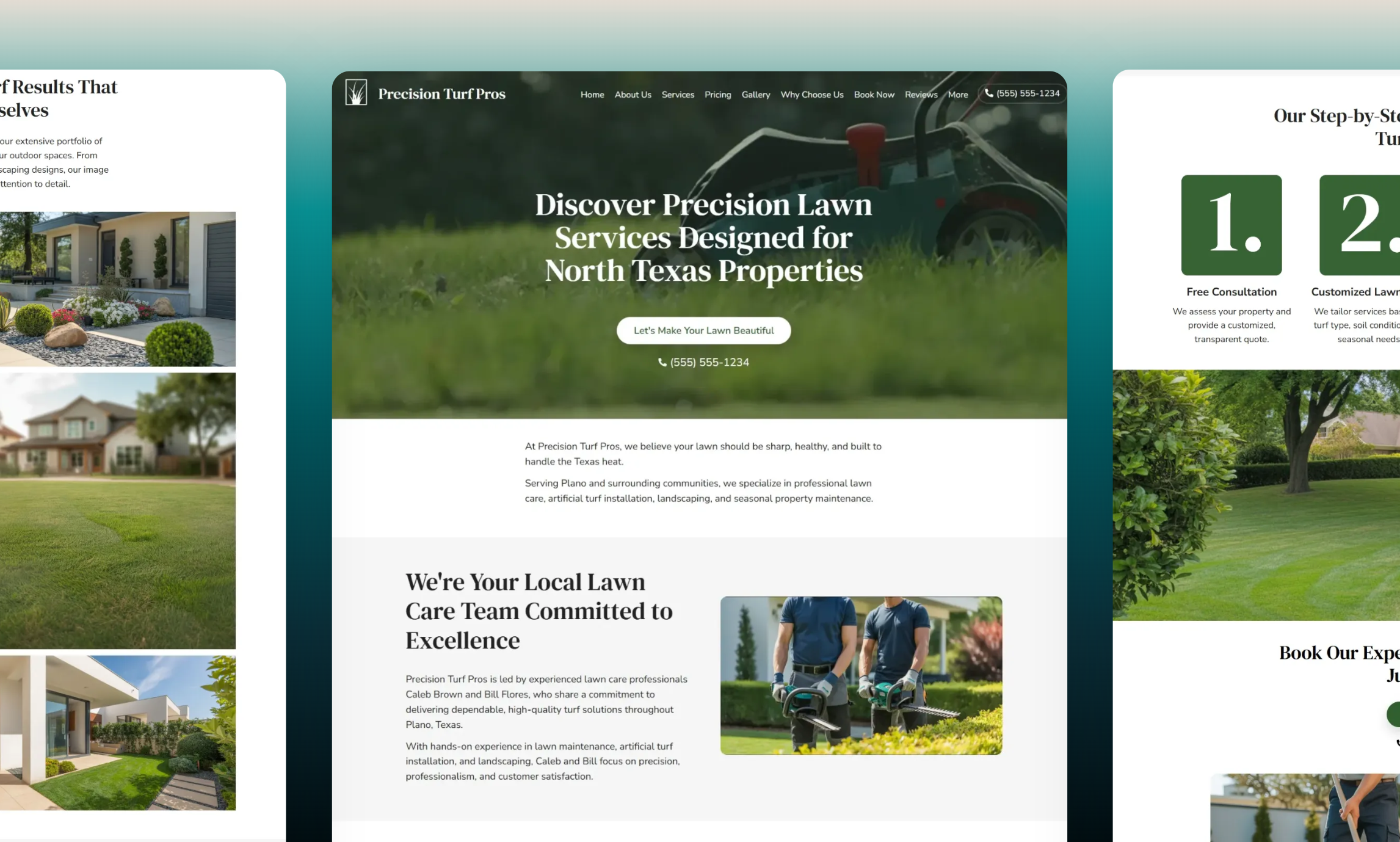 Preview of website template Precision Turf Pros