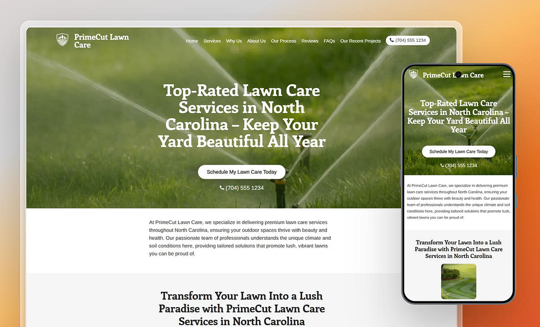 PrimeCut Lawn Care Lawn Mowing Website Template