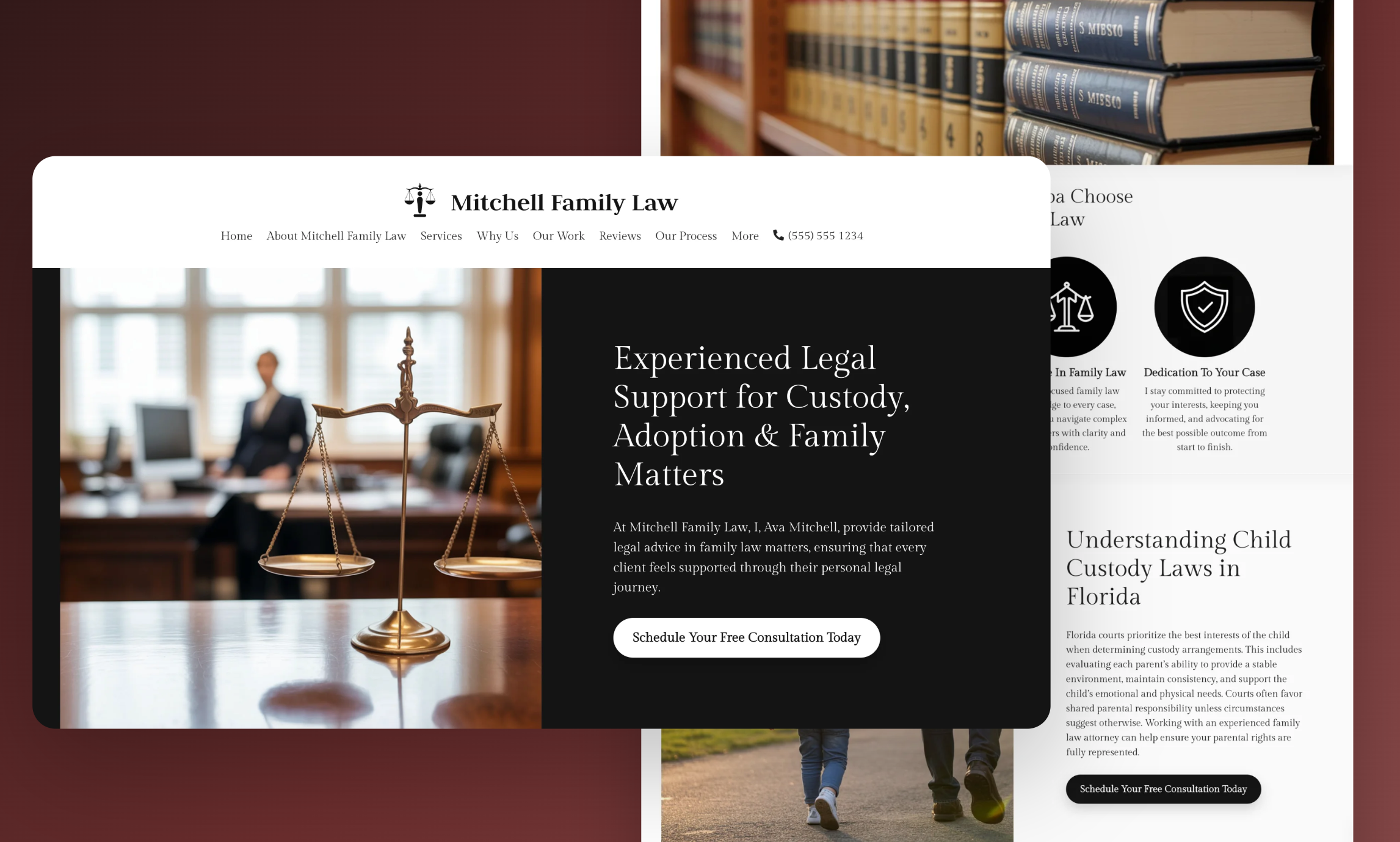 Preview of website template Mitchell Family Law