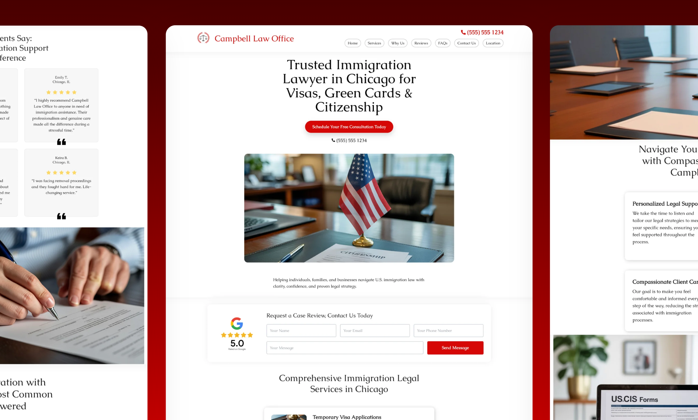 Preview of website template Campbell Law Office