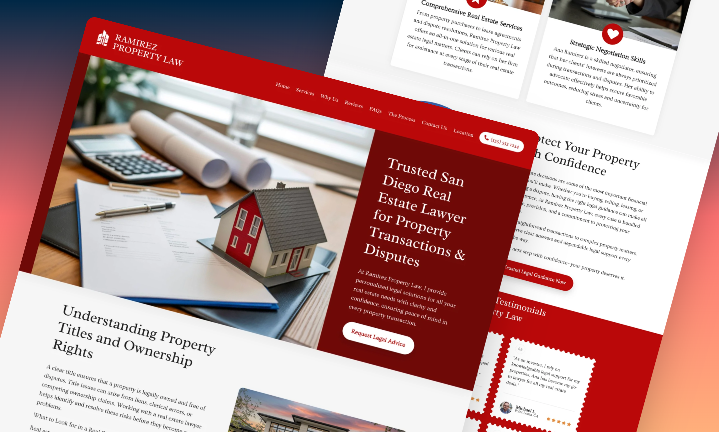 Preview of website template Ramirez Property Law