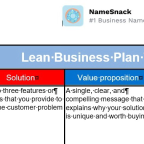 Create a lean business plan.