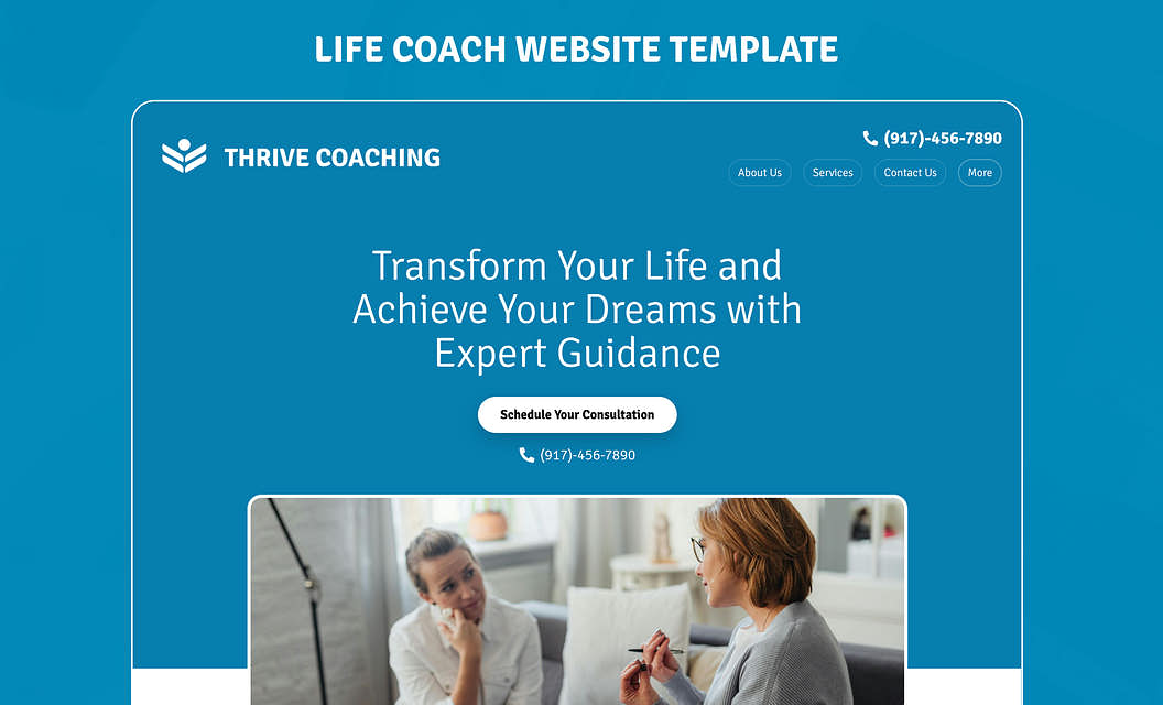 Thrive Coaching Life Coach Website Template