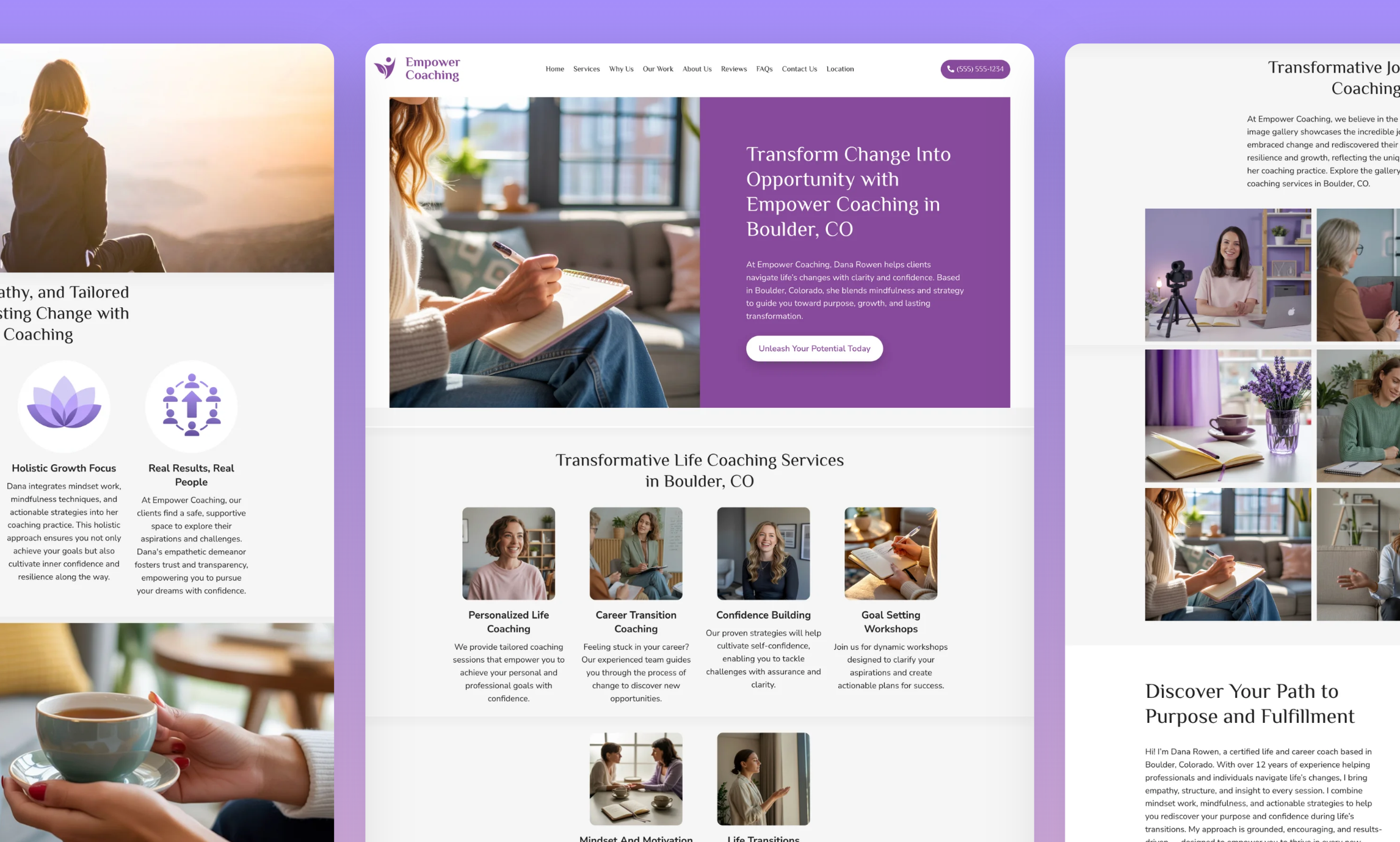 Preview of website template Empower Coaching