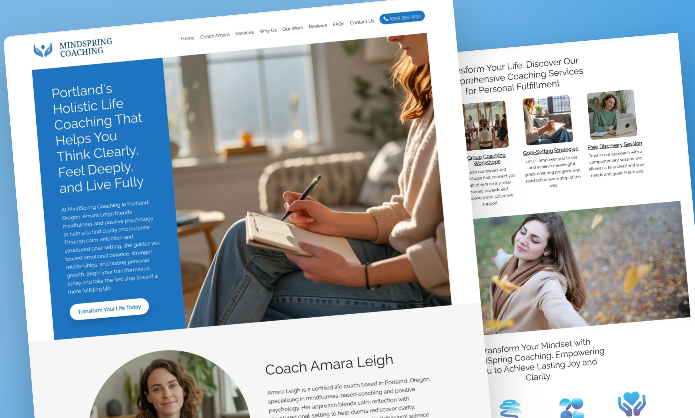 Preview of website template MindSpring Coaching