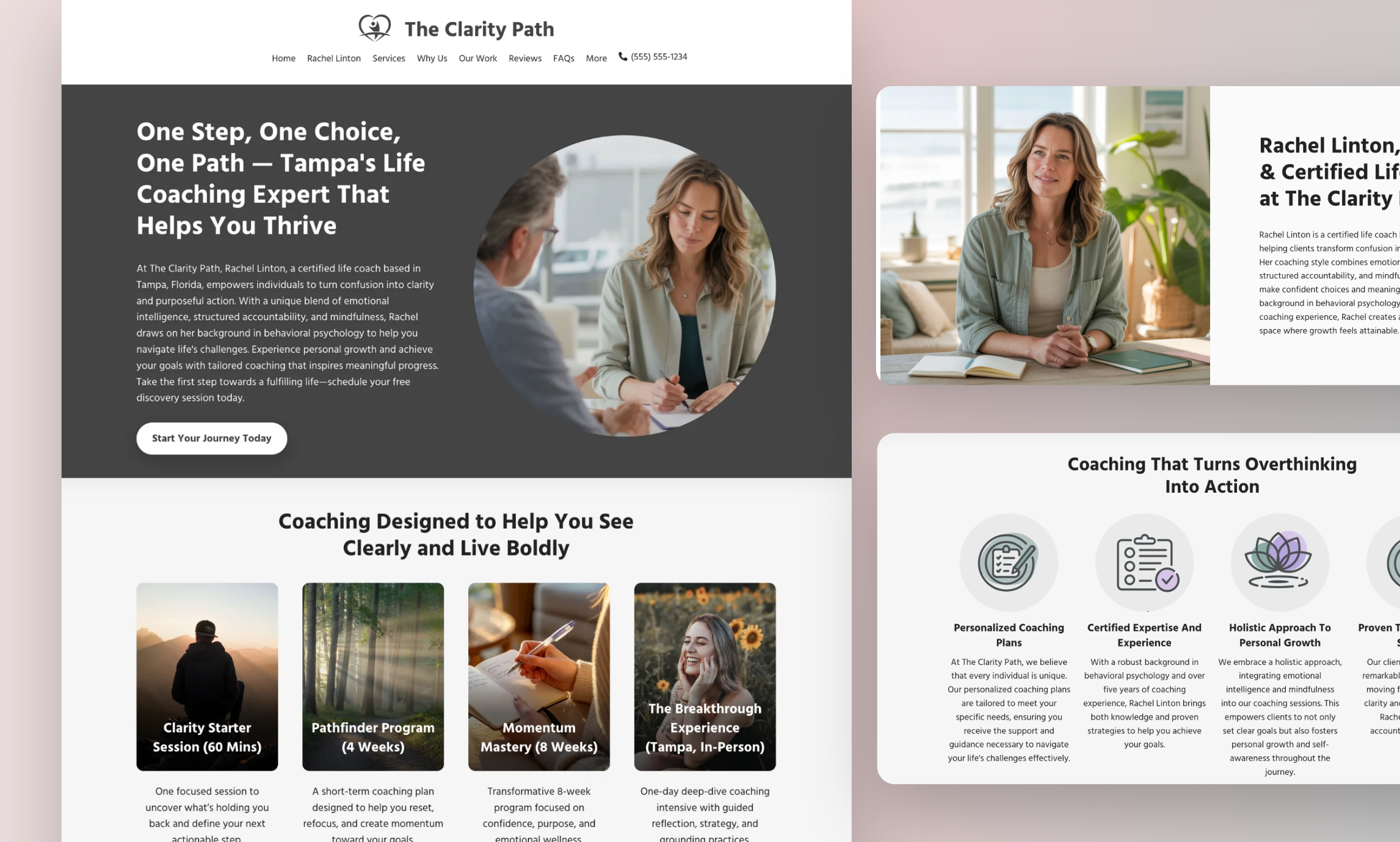Preview of website template The Clarity Path