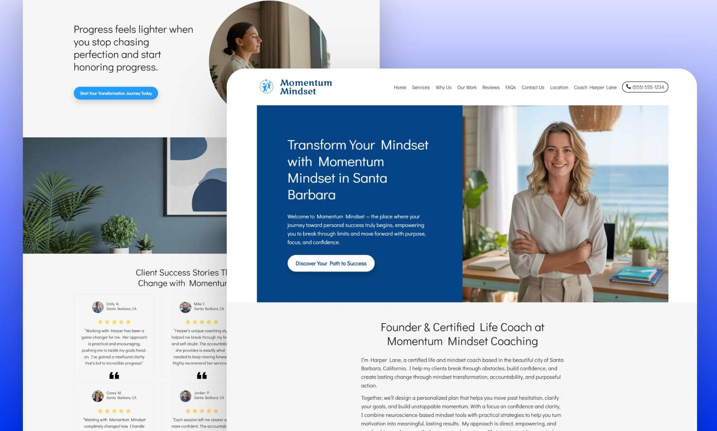 Preview of website template Momentum Mindset
