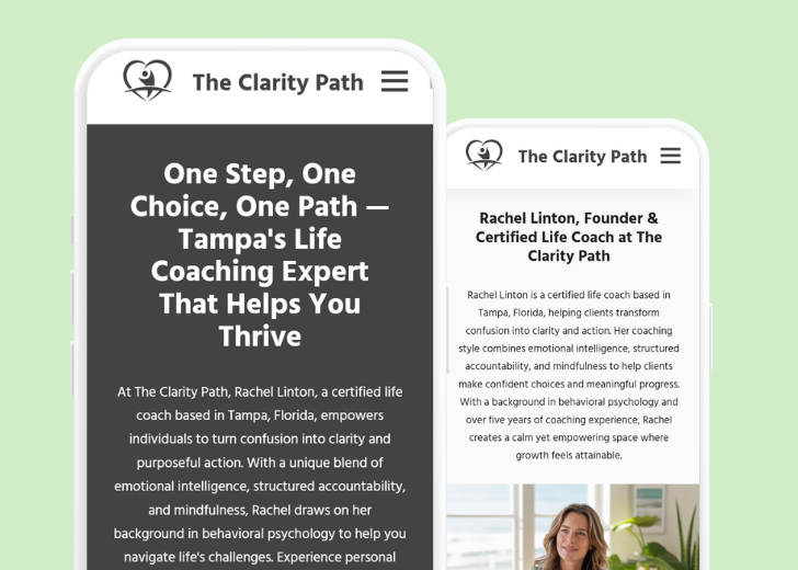 Revive Detailing and Spotless Touch landing pages in two smartphones, side by side, showing mobile view of the websites