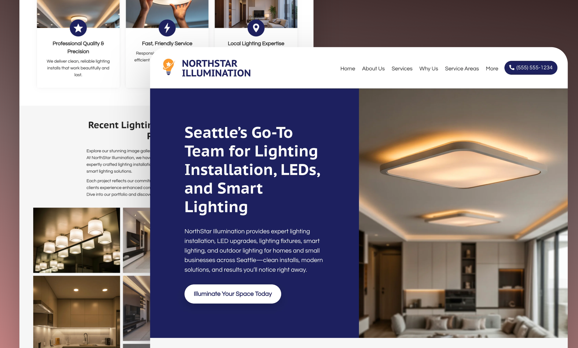 Preview of website template NorthStar Illumination