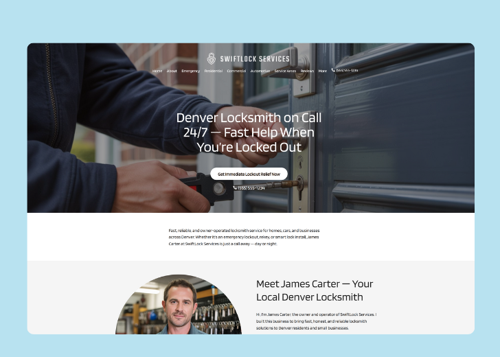 Revive Detailing landing page with the tagline 'Elevate the appearance and condition of your vehicle with Revive Detailing' with a picture of a shiny red car