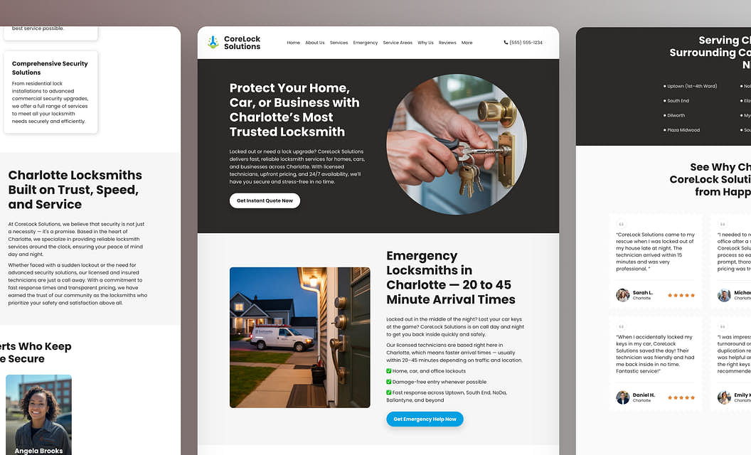 CoreLock Solutions - Locksmith Website Template