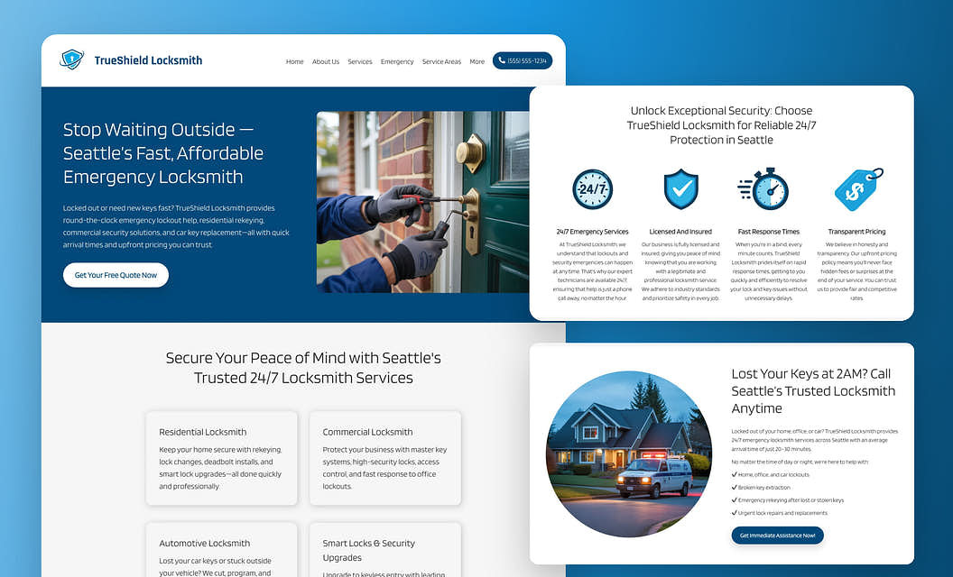 TrueShield Locksmith - Locksmith Website Template