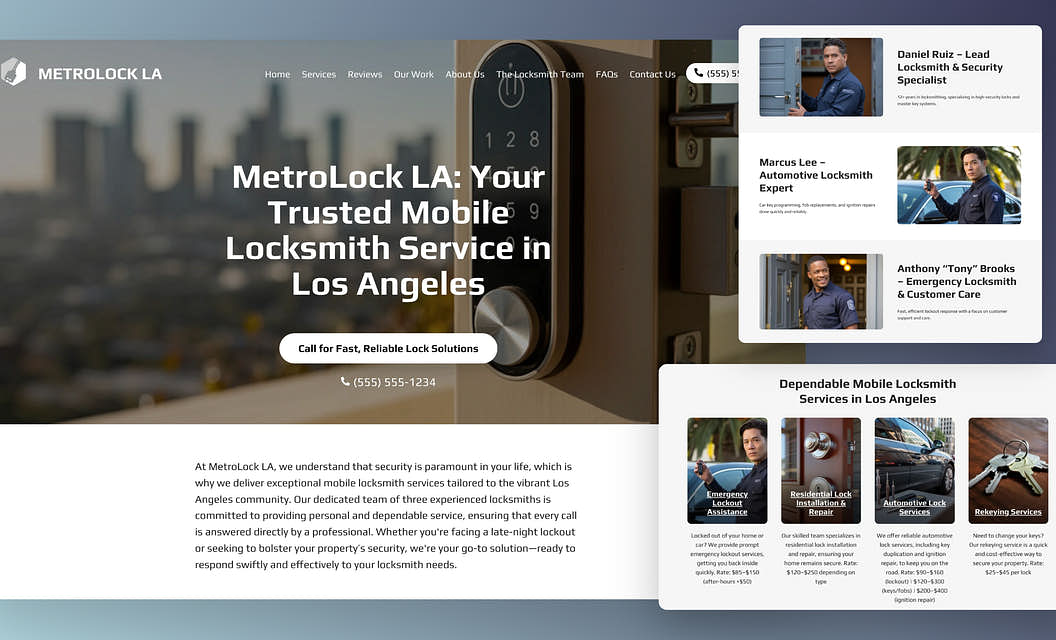 MetroLock LA - Locksmith Website Template