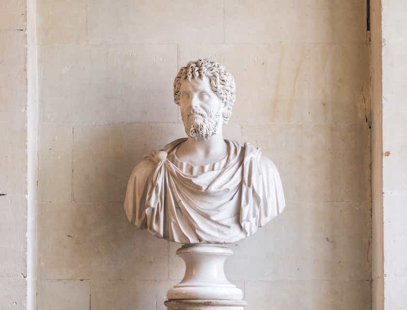 Una estatua romana en un museo.