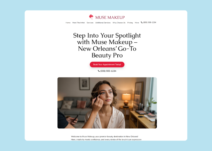 Revive Detailing landing page with the tagline 'Elevate the appearance and condition of your vehicle with Revive Detailing' with a picture of a shiny red car
