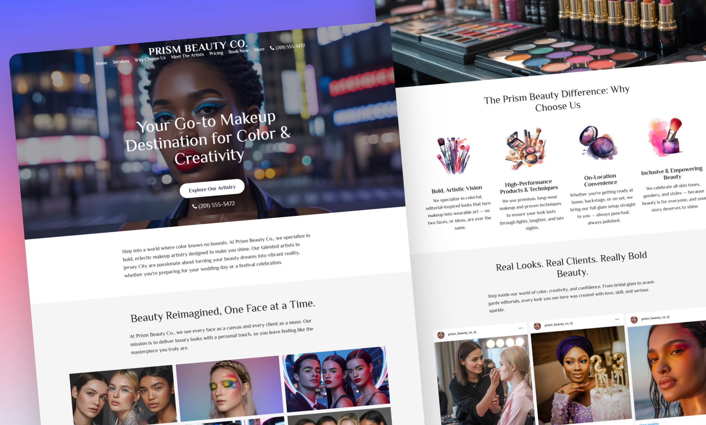 Makeup Artist website builder