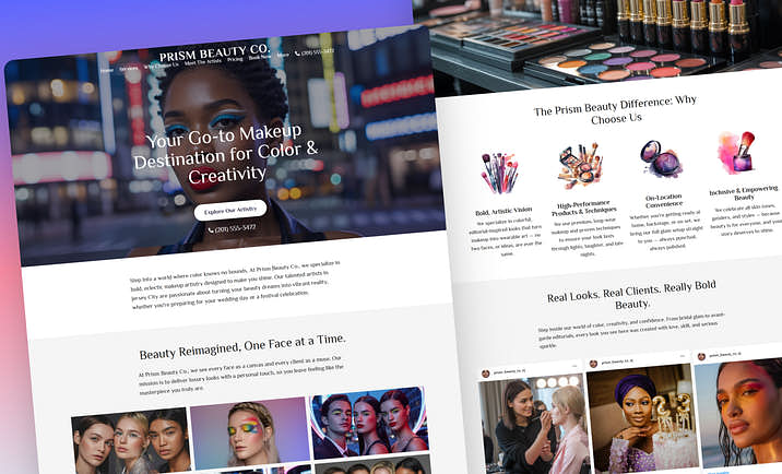 Makeup Artist website builder
