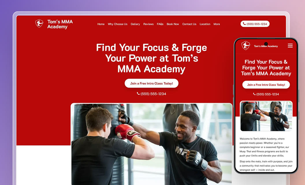 Tom's MMA Academy Martial Arts Website Template